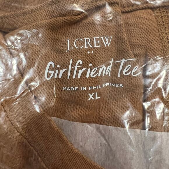 NWT J. Crew Warm Brandy Brown Girlfriend Crewneck Tee - SIZE XL - Picture 10 of 12